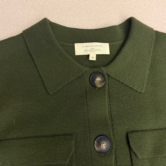 Sézane NWOT Olive Green Cardigan - Picture 10 of 11